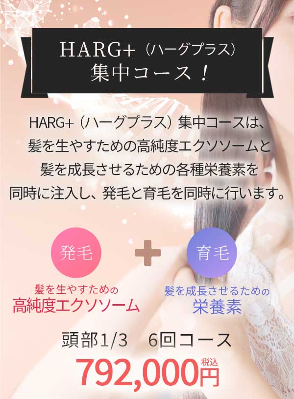 HARG+(ハーグプラス)集中コース!頭部1/3 6回コース 792,000円税込